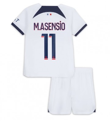Paris Saint-Germain Marco Asensio #11 Koszulka Wyjazdowych Dziecięca 2023-24 Krótki Rękaw (+ Krótkie spodenki)